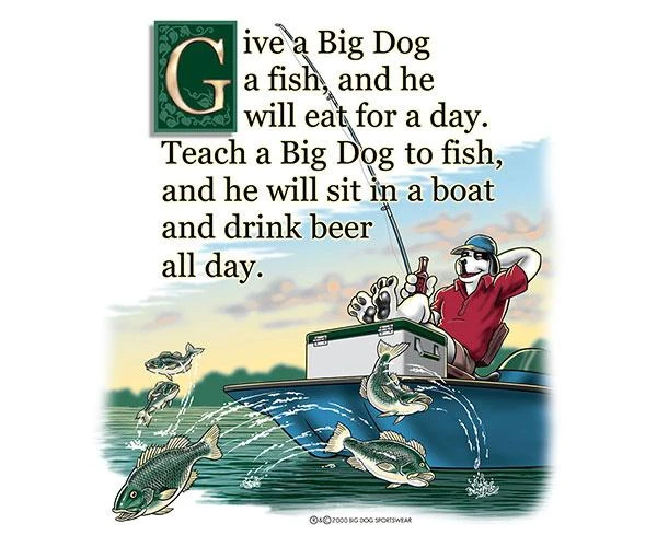 Give A Big Dog A Fish T-Shirt - Image 2