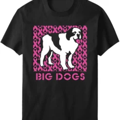 Pink Ribbon Standing Dog