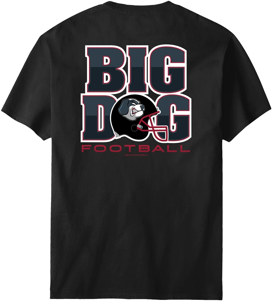 Big Dog Football Helmet T-Shirt